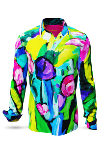 Discover colorful button up shirts for men FIORE ASTRATTA - 100% cotton