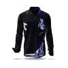 GAJA 73 - dark long sleeve shirt with figures - GERMENS artfashion - Unusual long sleeve shirt in 10 sizes - Made in Germany