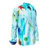 NARINA - light blue long sleeve shirt with colored drawings - GERMENS