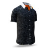 SCHIEFER - Black short sleeve shirt with white collar - GERMENS