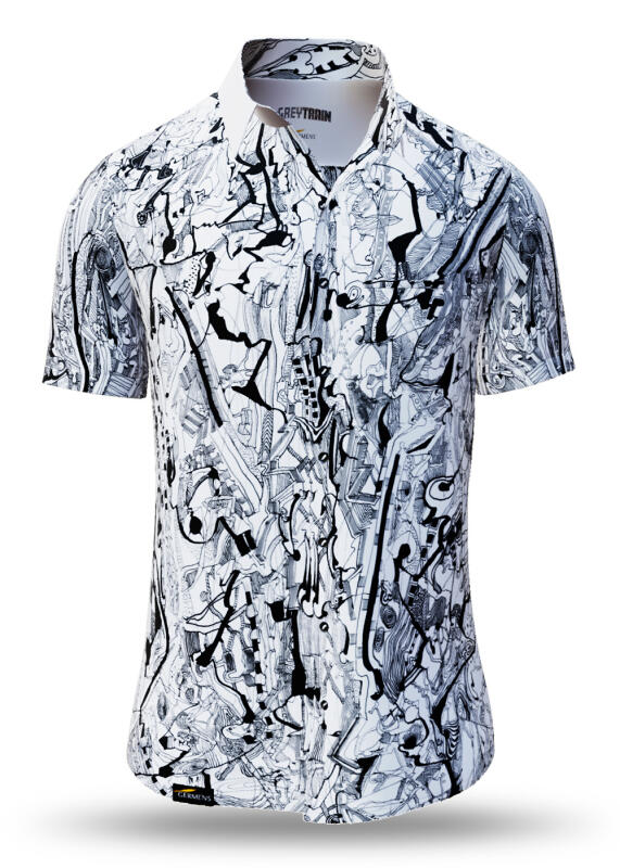 Sommerhemd Herren GREYTRAIN - 100 % Baumwole - 10 Größen von XS - 6XL - außergewöhnliches Design - feinste Verarbeitung - Stoffe Made in Germany - limitiert und exklusiv