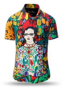 Sommerhemd Herren BLUMEN MEXICOS - 100 % Baumwolle - 10...