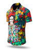 Short Sleeve Button Down BLUMEN MEXICOS – GERMENS artfashion – 100 % Cotton - Size 4XL