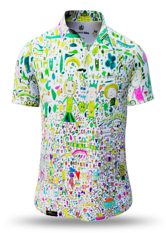 Sommerhemd Herren KÖNIGREICH GLÜCK - 100 % Baumwolle - 10 Größen von XS - 6XL - außergewöhnliches Design - feinste Verarbeitung - Stoffe Made in Germany - limitiert und exklusiv