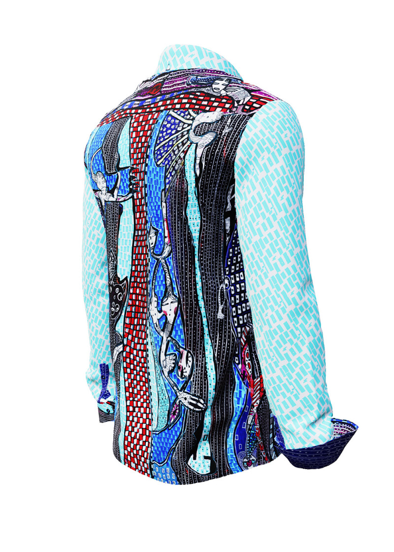 JIMIMBI BLUES - Blau rot weies Freizeithemd - GERMENS