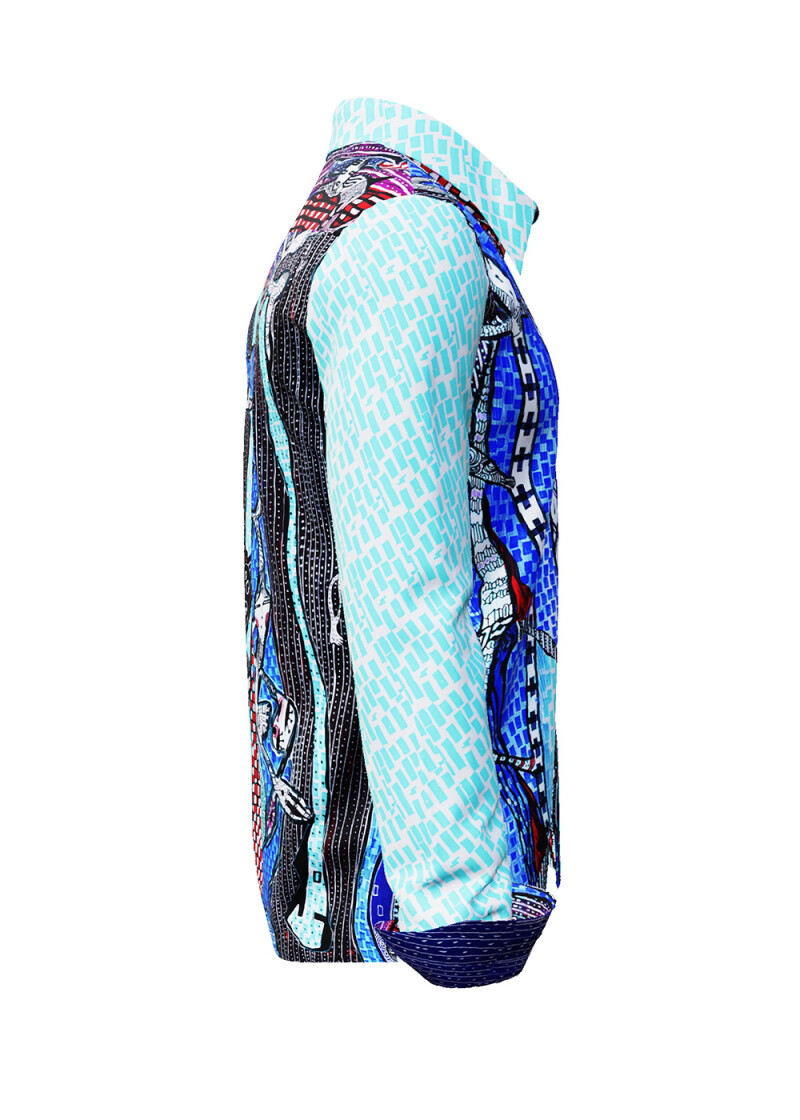 JIMIMBI BLUES - Blau rot weies Freizeithemd - GERMENS