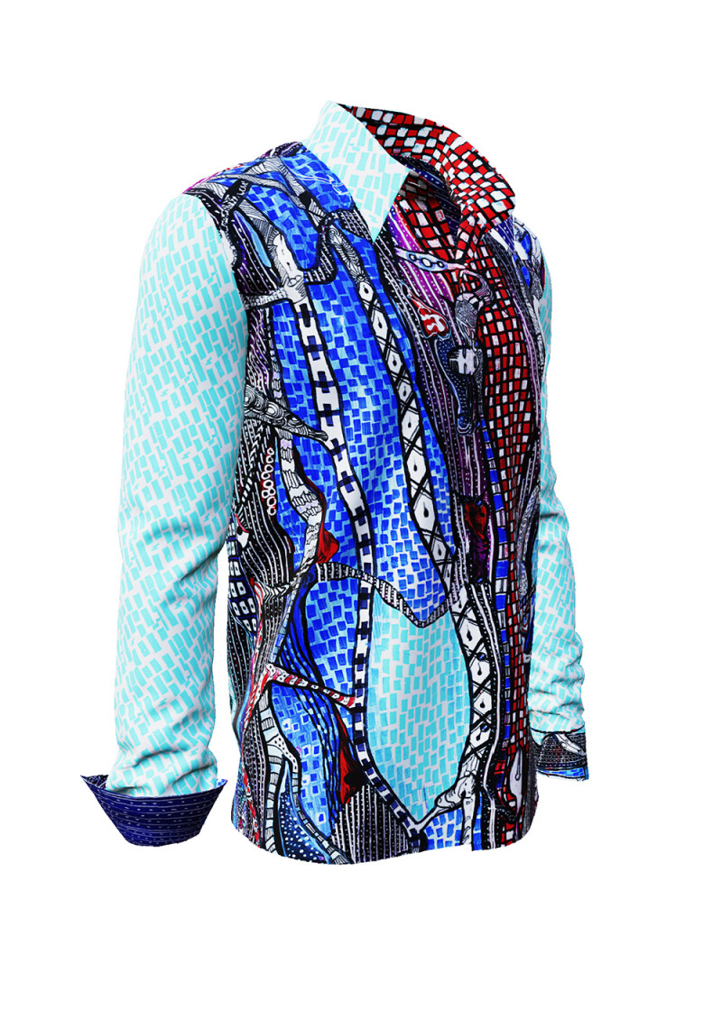 JIMIMBI - Blau rot weies Freizeithemd - GERMENS