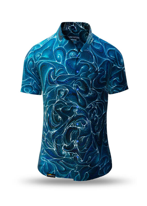 Summer shirt for men CONCHIFERA OCEAN - 100% cotton - 10 sizes from XS to 6XL - exceptional design - finest workmanship - fabrics made in Germany - limited edition and exclusive