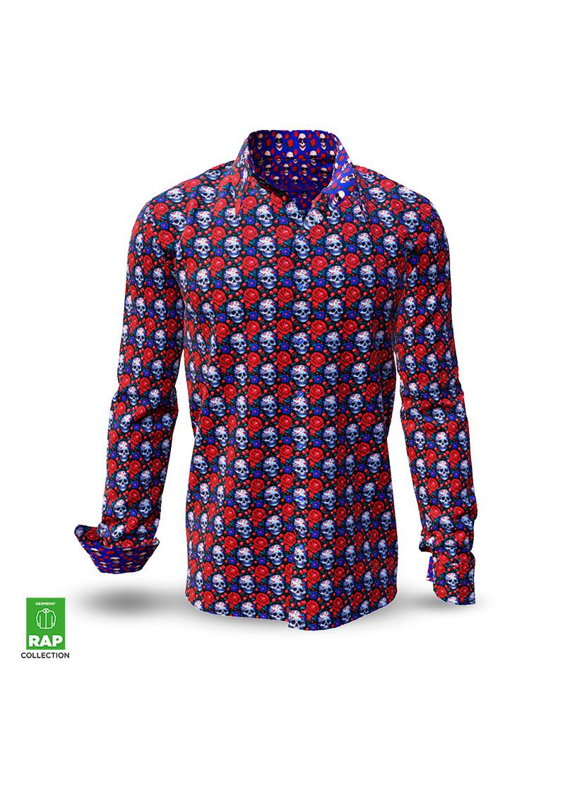 Button Up Shirt SKULL IN THE ROSE BED from GERMENS