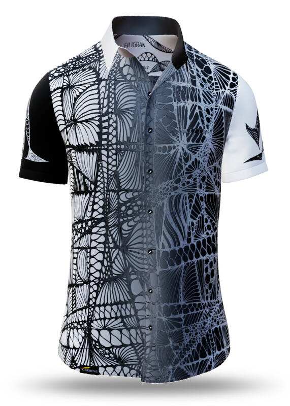 Summer shirt for men FILIGRAN - 100% cotton - 10 sizes from XS to 6XL - exceptional design - finest workmanship - fabrics made in Germany - limited edition and exclusive