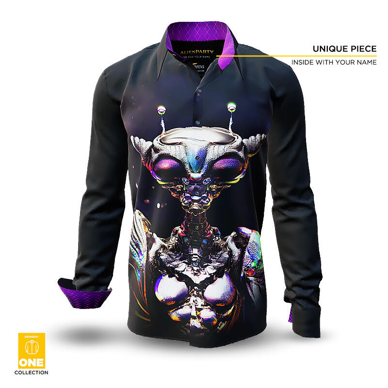 ALIENPARTY - Unique Shirt - GERMENS ONE Collection - This shirt is only available once in the world - with certificate and imprint of your name in the shirt