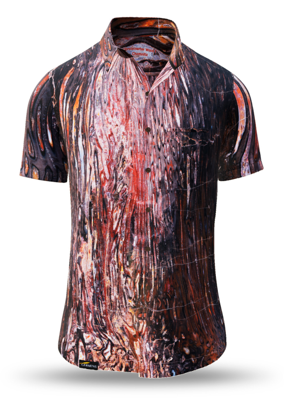 Kurzarmhemd Herren Sommer VERSTEINERTER WALD CHEMNITZ 1 – GERMENS artfashion – 100 % Baumwolle - Größe L