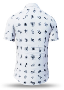 Summer shirt for men FLUGZAUBER BLANC - 100% cotton - 10...