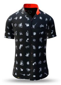 Summer shirt for men FLUGZAUBER NOIR - 100% cotton - 10...