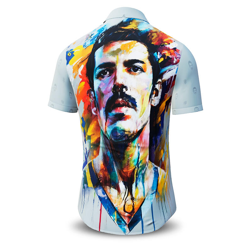 Summer shirt for men HOMAGE TO FREDDIE - 100% cotton - 10 sizes from XS to 6XL - exceptional design - finest workmanship - fabrics made in Germany - limited edition and exclusive