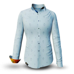 BLUENET - Blue cotton blouse - GERMENS artfashion - 100 %...