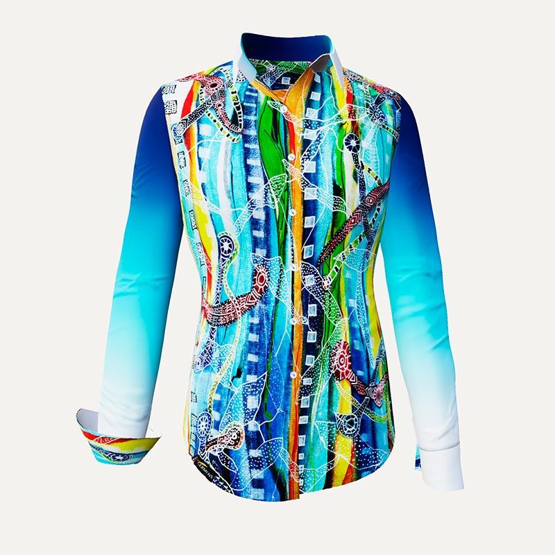 Unique blouse for women - COLUMBU - 100% cotton - GERMENS artfashion - Sizes XS to 3XL