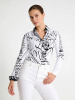 ausgefallene Damenbluse für Damen - DENADA WHITE - 100 % Baumwolle - GERMENS artfashion - Größen XS bis 3XL