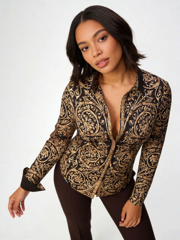 Unique blouse for women - PORTE NOTRE DAME PARIS - 100% cotton - GERMENS artfashion - Sizes XS to 3XL