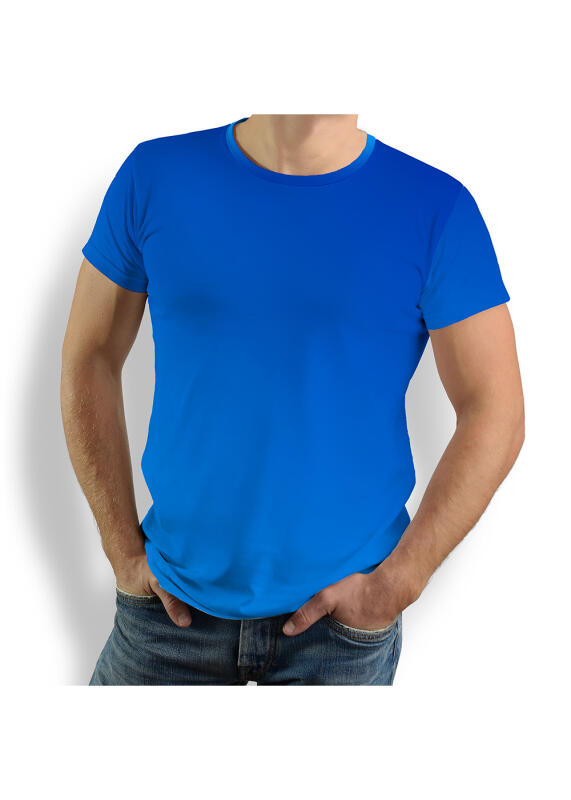 ausgefallene T-Shirts für Männer - GRADIENT AZURE - 100 % Baumwolle - GERMENS artfashion - Größe XXL
