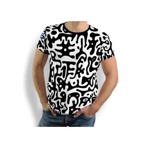 Stylisches Schwarz-Weiß T-Shirt Herren JUPPI - 100%...