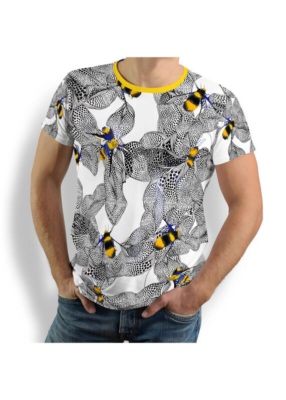 ausgefallene T-Shirts für Männer - mit farbigen Bienen BEENIUS - 100 % Baumwolle - GERMENS artfashion - 8 Größen S-5XL - 100 % Baumwolle - GERMENS artfashion - Größe L