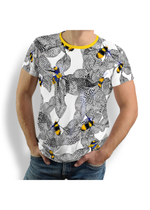 ausgefallene T-Shirts für Männer - mit farbigen Bienen BEENIUS - 100 % Baumwolle - GERMENS artfashion - 8 Größen S-5XL - 100 % Baumwolle - GERMENS artfashion - Größen S bis 5XL