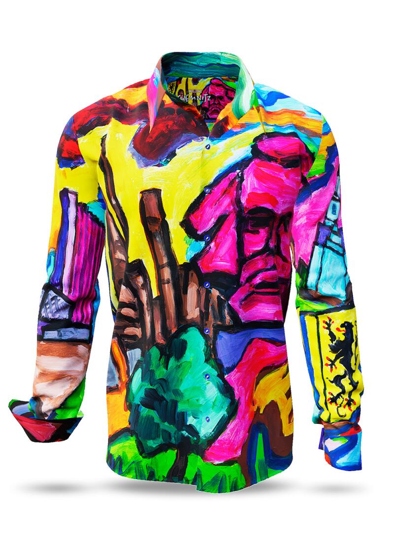 WELCOME CHEMNITZ 2025 - Colourful long-sleeved shirt made of cotton - GERMENS