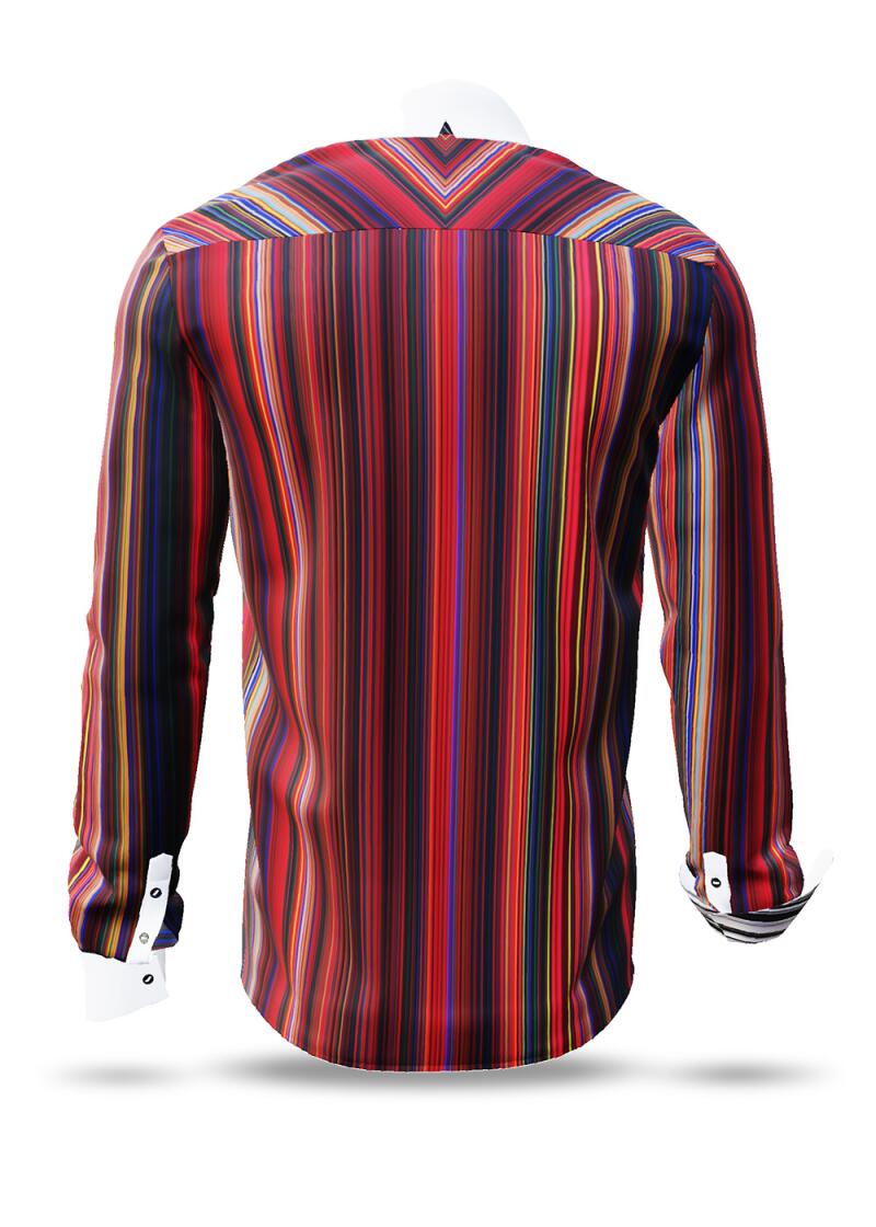ALPHA CENTAURI RED - Red striped long sleeve shirt - GERMENS