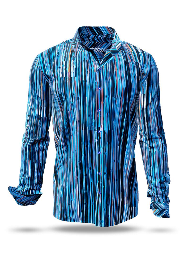 WATERFALL - Blue striped shirt  - GERMENS