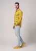 Discover colorful button up shirts for men GRAVUR YELLOW - 100% cotton