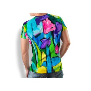 buntes T-Shirt Herren FIORE ASTRATTA von GERMENS - 100 %...