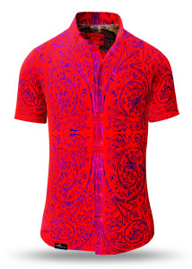Summer shirt for men PORTE NOTRE-DAME PARIS ROUGE - 100%...