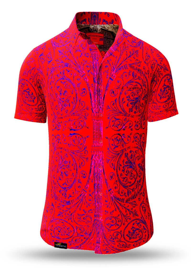 Button up shirt for summer PORTE NOTRE-DAME PARIS ROUGE - GERMENS