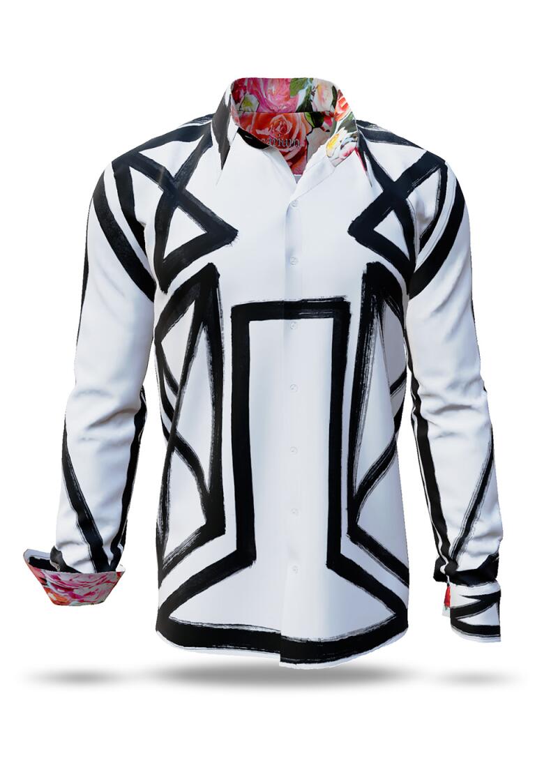 ROSARIUM - White men´s shirt with black line - GERMENS