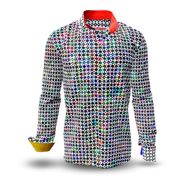 SOJOURNER VIVID - Designerhemd mit bunten Pixeln - GERMENS