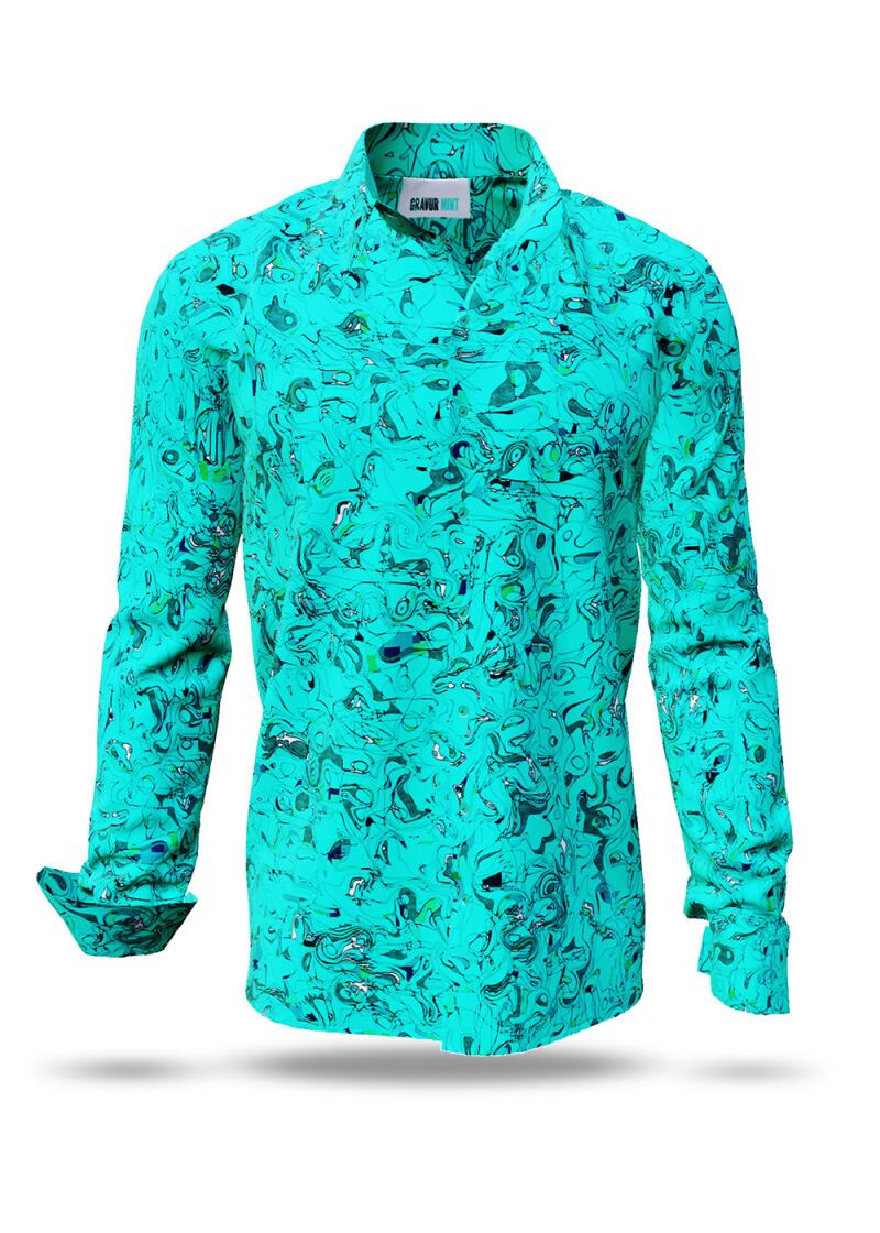 GRAVUR MINT - Mint green leisure mensshirt  - GERMENS