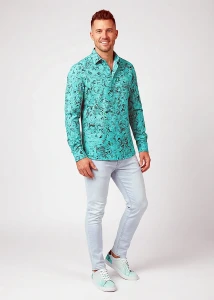Discover colorful button up shirts for men GRAVUR MINT -...