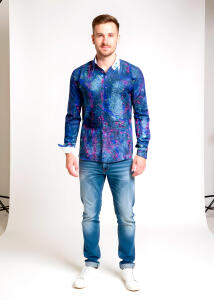 Entdecke bunte Hemden Herren SPLASH - 100 % Baumwolle