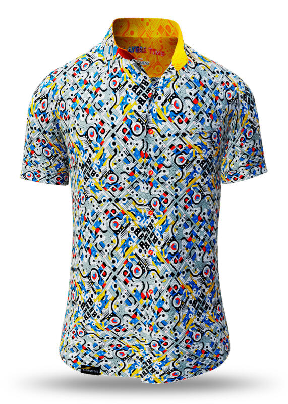 Casual summer shirt for men PLAYERS TIME made from 100% cotton - always perfectly dressed on vacation, at events, and parties. Order online now.