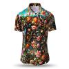 Mens short-sleeved shirt FLORA PHANTASTICA by GERMENS made of 100 % cotton Made in Saxony/Germany.