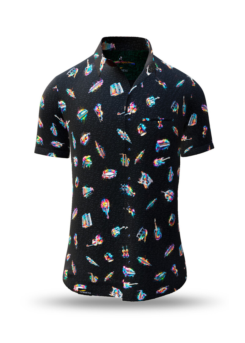 Musician Short-Sleeve Button-Up Shirt SONATA SPECTRUM from GERMENS - 100 % cotton - 10 sizes from XS to 6XL