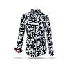 Elegante Bluse Schwarz Weiß Gemustert JUPPI von GERMENS artfashion - 100 % Baumwolle - 7 Größen XS bis 3XL