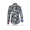 Elegant blouse black white patterned JUPPI by GERMENS artfashion - 100 % cotton - 7 sizes XS to 3XL