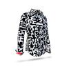 Elegant blouse black white patterned JUPPI by GERMENS artfashion - 100 % cotton - 7 sizes XS to 3XL