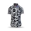 black white shirt short sleeve JUPPI by GERMENS by GERMENS - 100 % cotton - 10 sizes from XS to 6XL