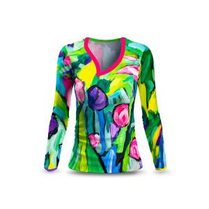 Langarm Shirt Damen FIORE ASTRATTA von GERMENS artfashion...