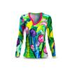 Langarm Shirt Damen FIORE ASTRATTA von GERMENS artfashion - hergestellt aus 100 % Baumwolle Made in Sachsen/Germany - 7 Größen von XS bis 3XL