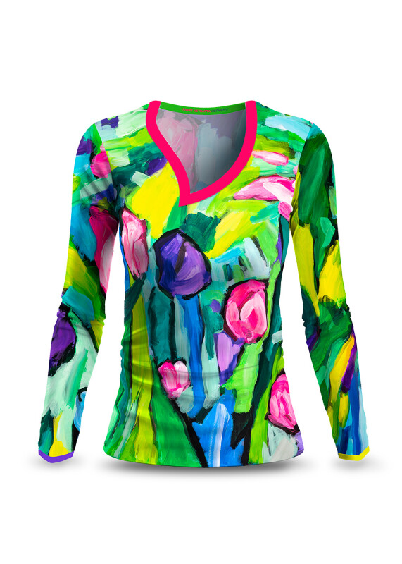 Women long sleeve shirts FIORE ASTRATTA - GERMENS artfashion – 100 % Cotton – Size S