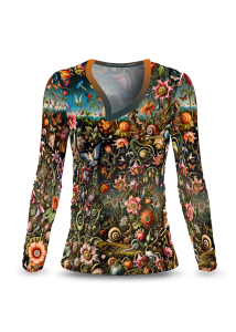 Women long sleeve shirts FLORA PHANTASTICA - GERMENS artfashion – 100 % Cotton – Size M